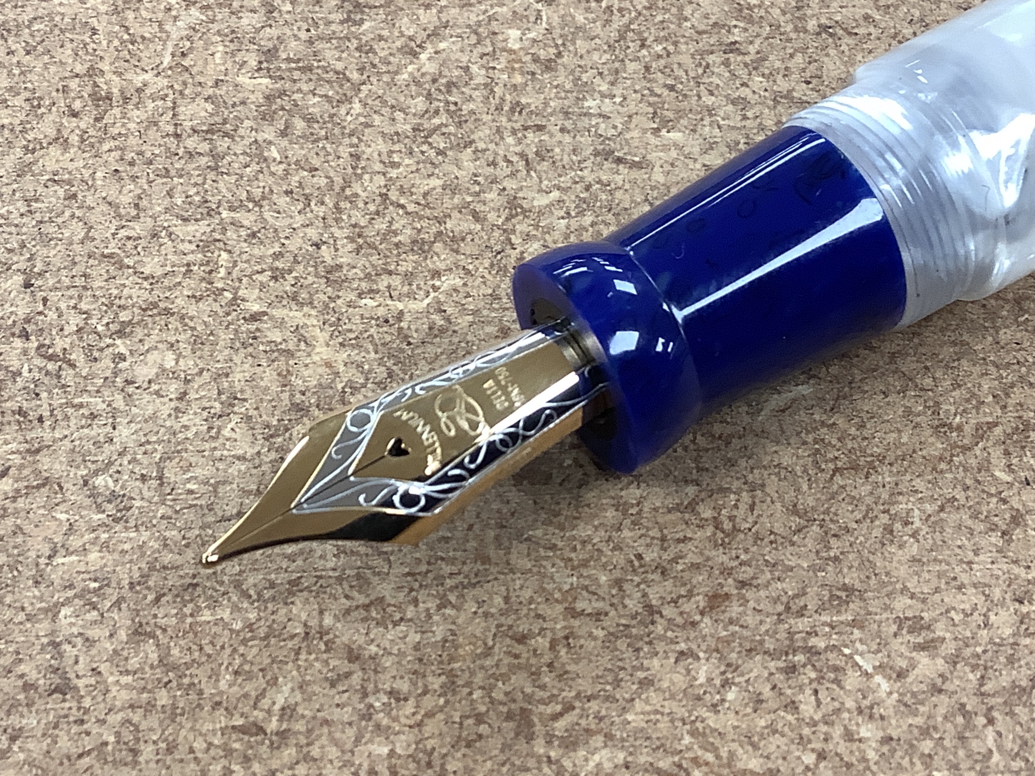 A Delta commemorative fountain and ballpoint pen set, Israel 50, in case and a bottle of Emerald green ink